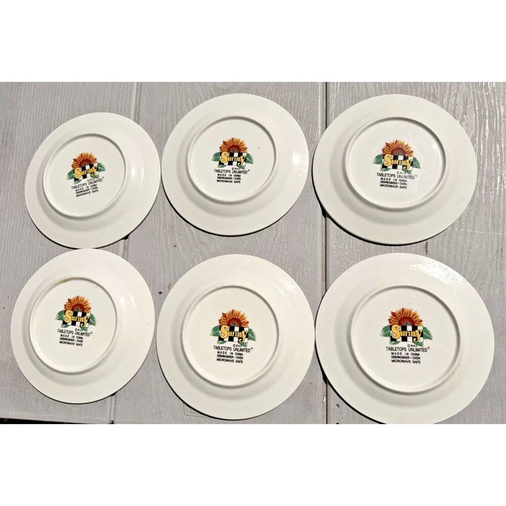 Tabletops Unlimited Sunny Pattern Plates Set of 6 - 7.5